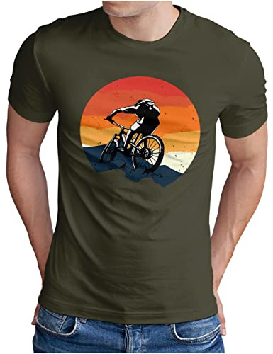 OM3® Downhill Mountainbike T-Shirt - Herren - Fahrrad MTB Bicycle Biking - Oliv, L