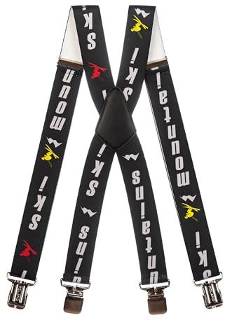 Olata Bretelles Unisexes X/Y pour Salopette de Ski, Plusieurs Tailles | Motif de ski : bretelles pour enfants, adolescents et adultes avec pinces solides et maintien élastique réglable.