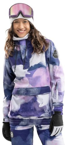 SIROKO - Snowboardjacke mit Kängurutasche für Damen W3-W Cloudmont - L - Mehrfarbig