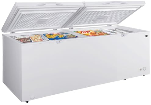 Kenmore Deep Freezer - Convertible Refrigerator/Chest Freezer, 2 Hanging Basket, Garage Ready, Meat Storage, Front Drain, Congelador For Home, Apartment, Basement, Cottage 21.0 Cubic Feet, White
