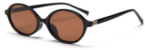 LIGOES - Gafas de sol pequeñas ovaladas polarizadas TR90, estilo retro vintage coreano, para selfies, gafas de sol, sombras
