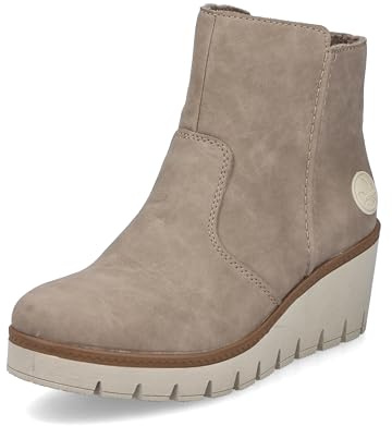 Rieker Stivaletti da donna con zeppa Y5065, stivaletti da donna, con inserto sciolto, Beige 64, 42 EU