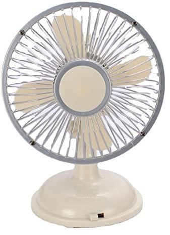 MARCBUSE Ventilateur de bureau oscillant rétro à 2 vitesses 14,5 cm alimenté par piles USB/AA pour l'extérieur, voyage, randonnée, camping, escalade