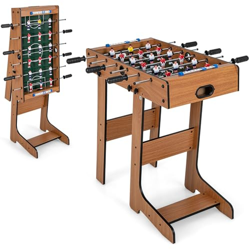 COSTWAY Futbolín de Mesa Plegable, Juego con Asas Duraderas, 2 Pelotas de Futbol, Marcador de Puntos para Fiestas, Actividades de de Grupos, Futbolín para Bar, Sala de Juegos, Dormitorio