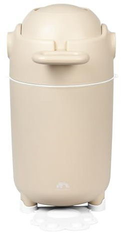 Bebeconfort geruchsdichter Windeleimer Größe M, Windeleimer, Deckel geruchsdicht, für alle Müllbeutel, für bis zu 20 Windeln, Bedienung mit einer Hand, praktische Größe, leicht zu reinigen, Sand