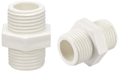 TA-VIGOR 5 st G1/2 x G1/2 hane gänga hexnippel PVC-rörbeslag, VVS-adapteranslutningar för vattenledningsfog och gängade rörledningsanslutningar