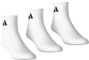 adidas Calcetines unisex Thin&light Sportswear para tobillo, paquete de 3 pares, Blanco, 49-50
