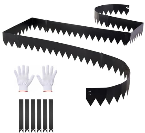 VEVOR Galvanized Steel Landscape Edging, 6-Pack 40 x 6 Inch Metal Edging for Landscaping with 6 Mounting Clips, Bendable Metal Garden Edge Border for Flower Bed, Yard Pathway, Black