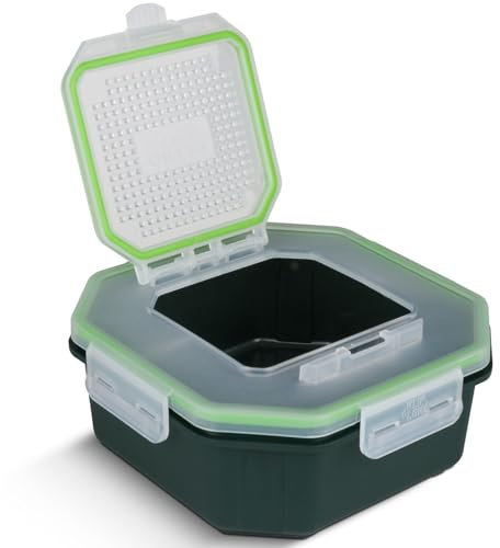 Greys 3.4pt Klip-Lok Flip Top Bait Box 17,5x17,5x10cm - Köderbox, Box für das Feedern & Stippangeln, Madenbox, Wurmbox, Behälter für Maden, Würmer & Co