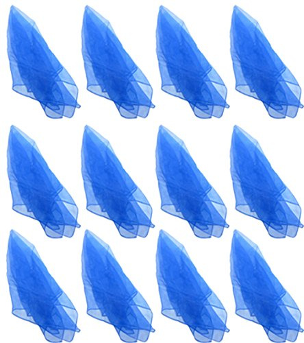 Hoerev Juggling Danse des Foulards Lot de 12 (40cmx40cm),12 Bleu