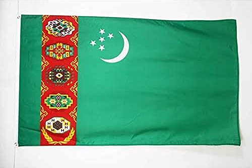 AZ FLAG - Flagge Turkmenistan - 150x90 cm - Turkmenische Fahne 100% Polyester mit Messing-Ösen - 110g
