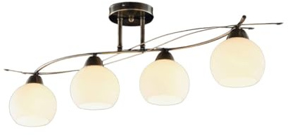 Lindby Ceiling Light Leanda dimmable (Modern) in Bronze Made of Glass for e.g. Living Room & Dining (4 Light Sources, E14) from Ceiling lamp