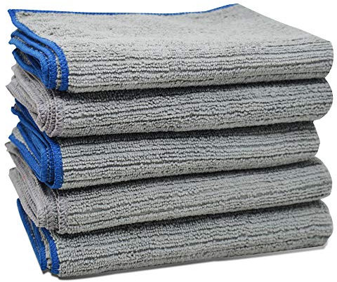 Towelogy® Microfibre Kitchen Dish Cloths Washing Up Dishcloths Antibacterial Super Absorbent Scratch Free & Lint Free Fast Drying Cleaning Tea Towels 30cmx40cm (Grey, Pack Of 10 (30x40cm))