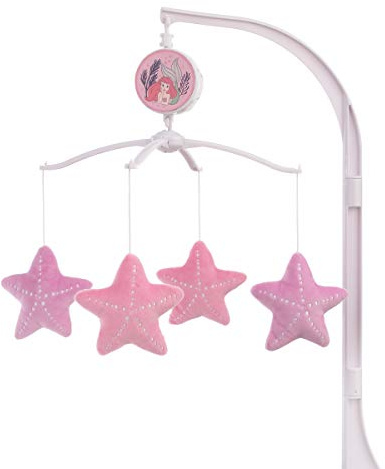 Disney The Little Mermaid Pink, Aqua & Coral Ariel Cute by Nature Musical Mobile, Coral, Pink, Aqua,