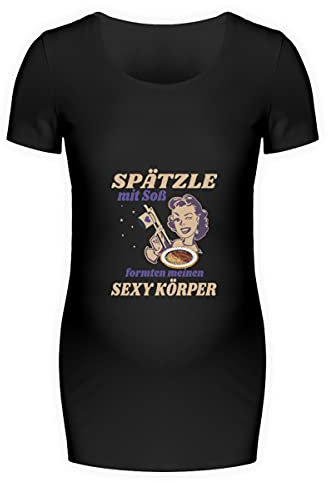 Spätzle avec sauce - Proverbes souabes - Cadeaux de grossesse, Noir , S