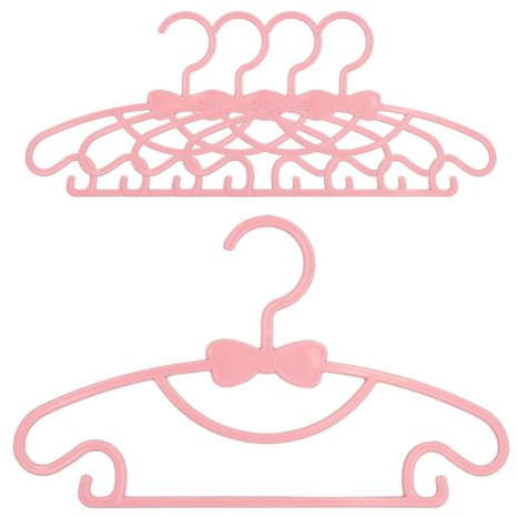 Intirilife 5X Kleiderbügel für Kinder aus Kunststoff in Rosa - 28.7 x 17 x 0.3 cm - Kinderkleiderbügel für Kleidung von Babys Kleinkinder