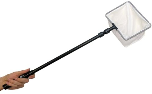 UNEAK - Medium Aquarium Fish Net with Extendable 22-33 Handle, Telescopic Fish Tank Nets, Fine Mesh Net for Fish and Shrimp Catching, Ponds, Creeks, and Aquariums
