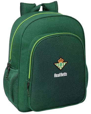 Safta REAL BETIS BALOMPIÉ - Mochila Junior, Adaptable a Carro, Ideal para Niños de Diferentes Edades, Cómoda y Versátil, Calidad y Resistencia, 32x12x38 cm, Color Verde