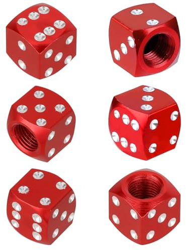 JIEYAO 6Stück Ventilkappen für Reifen in Würfelform,Anti-Diebstahl Reifen Ventilkappen Autoventil Kappe Aluminium Würfel Ventilschaft Caps Staubdichte Ventilkappen Universal Ersatz für Autos SUVs LKWs