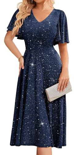 Bridesmay Cocktail Dresses for Women 2026 Wedding Guest Midi Dress with Sleeves Formal Tea Party Dress for Women