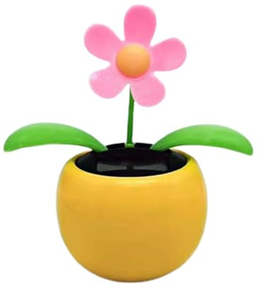 Fiori danzanti – Decorazione di fiori mobili da 4,7 pollici, Ornamento da cruscotto animato, Design oscillante a colori vivaci a energia solare | Visualizzazione del movimento allegro