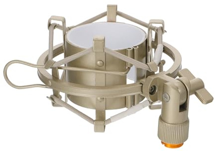 Toyvian Soporte Amortiguador para Micrófono de Metal Plateado 5 Cm, Clip de Suspensión para Micrófono de Condensador, Montaje Antivibración para Estudios de Grabación y Radiodifusión
