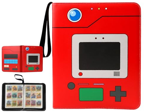 dellyy Album Cartas Coleccionables, 9 Bolsillos 50 Páginas 900 Tarjetas Album para Cartas con Cremallera, Álbum Cartas Colección Portátil PU, Regalo para Coleccionistas y Niños (A, 9 Bolsillos)