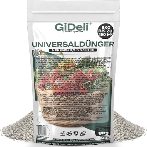 GiDeli Universaldünger 5 kg - Chloridarm Granulat für Gemüse und Obst