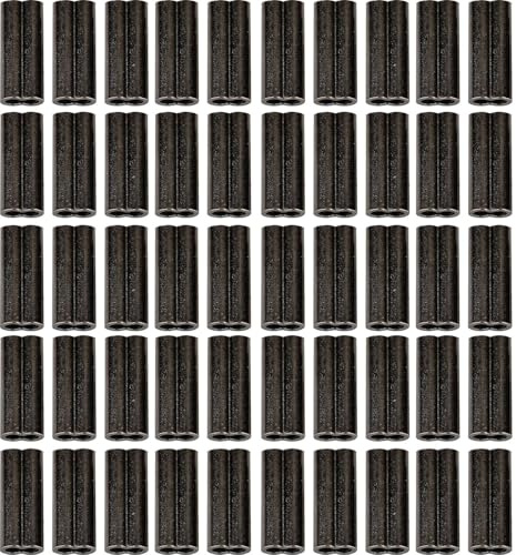 Savage Gear Double Barrel Crimps - 50 Klemmhülsen, Crimps für Stahlvorfächer zum Hechtangeln, Zanderangeln & Barschangeln, Raubfischvorfach Bauen, Hülsen für Fluorocarbon Schnur, Durchmesser: 1.5mm