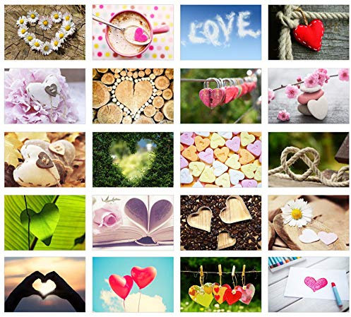 Edition Seidel Set di 20 cartoline di nozze di alta qualità – Set di 20 biglietti di nozze – una cartolina di ogni settimana – regalo di nozze – amore + cuore – idea di decorazione, San Valentino