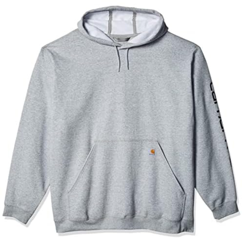 Carhartt Herren Sleeve Logo Hooded Sweatshirt Kapuzenpullover, Heather Grey/Black, L