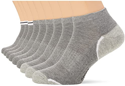 Nur Der 9er Pack Sneaker Sport aus atmungsaktiver Baumwolle Kurze Sportsocken mit gepolsterter Sohle Herren, Graumelange, 39-42