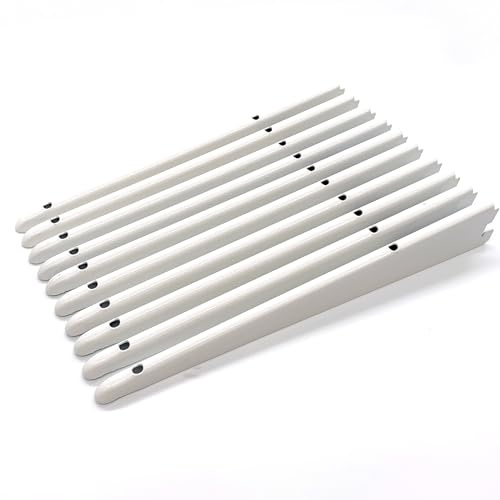 EAI Twin Slot Wall Mounted Shelving Bracket - Pack of 10, White, 370mm | Strong, Heavy Duty Steel Shelf Bracket | For Shed, Garage, Indoor Storage | Easy To Install Rack