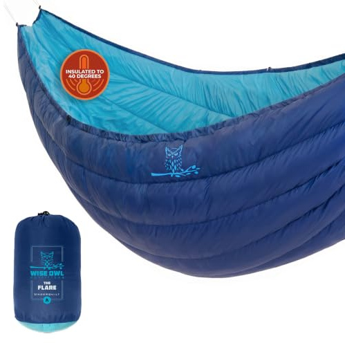 Wise Owl Outfitters Hammock Underquilt – Insulated Camping Quilt for Warm Sleeping – Fits Under Hammocks – Ultralight, Water-Resistant & Packable