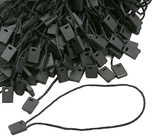 FSSTUD 1000 Stück Nylonschnur Hängeetiketten Sicherheitsfäden Preisschilder für Etiketten Anhängeschilder Schwarz