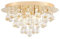 Lindby Kristall Deckenlampe goldfarben Ø 35 cm, Kronleuchter Deckenleuchte 4x G9 ohne Leuchtmittel Wohnzimmerlampe Schlafzimmerlampe Esszimmerlampe