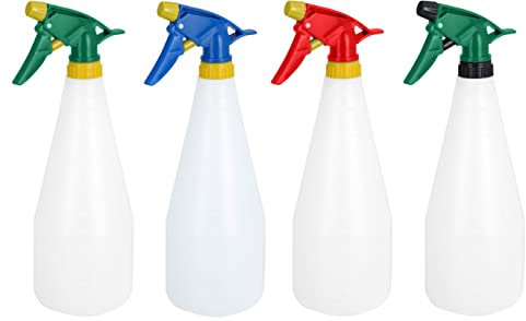 4 x 900 ml Sprühflaschen leer nachfüllbar Sprühflaschen Sprühnebel Reinigung mit verstellbare Sprühkopf Sprüher Pflanze Blumen Garten Friseursalon Pflanzensprüher mit Skala Zerstäuber