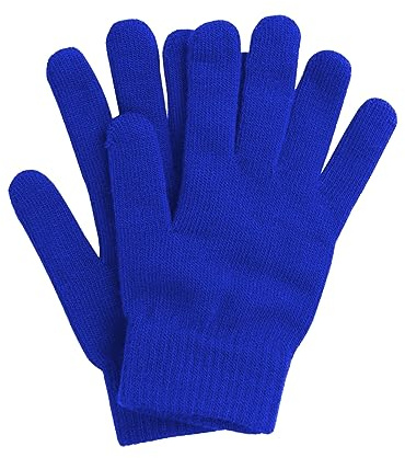 Doovid Knit Gloves Adult Magic Gloves for Women Men Stretch Warm Gloves Knitted Full Finger Gloves Royal Blue