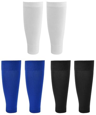 Anseom 3 Pair Football Sock Sleeves, Kids Football Socks Football Sock Tape Calf Sleeves Sock Sleeves Junior Football Socks Athletes Foot Socks for Kids Boys Football Running Sport