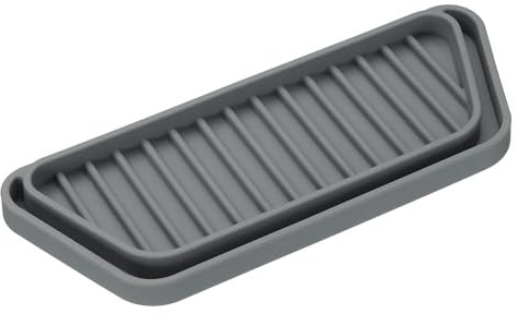 uxcell Refrigerator Drip Catcher, Silicone Mini Fridge Drip Tray, Rectangular Refrigerator Drip Pan Prevents Water Splashes, Water Spots, Grey