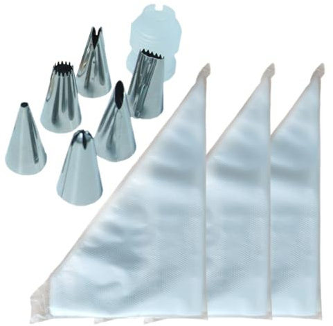DLPRK Set di 6 Beccucci Professionali per Sac a Poche E 2 Accessori, Bocchette per Pasticceria, Sacca a Poche per Dolci, Saccapoche Professionale