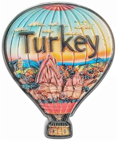 Turkey 3D Hot Air Balloon Fridge Magnet Souvenir Gift,Resin Handmade Turkey Refrigerator Magnet Home & Kitchen Decoration Collection