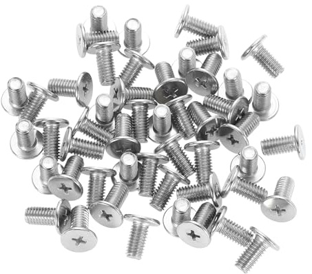 uxcell M6-1 x 12mm 50Pcs Flat Round Head Screws 304 Stainless Steel Phillips Drive Machine Screws Hardware Fastener for Furniture Connection