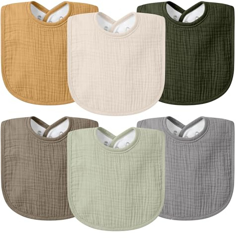 VOMARHUG Lätzchen Baby Musselin Halstuch Baby Weiche Verstellbare Quadratische Sabberlätzchen für Unisex Mädchen & Jungen