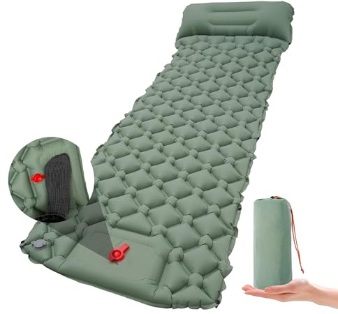 ZAYNXHCT Isomatte Selbstaufblasend Luftmatratze für Camping – Ultraleichte Matratze mit Packsack Ideal für Trekking & Outdoor