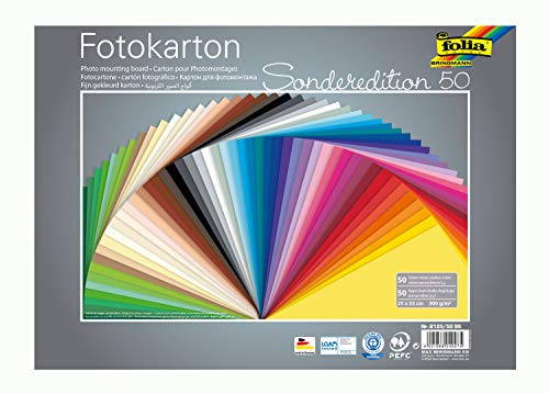 Folia Carton Photo 6125/50 99 (300 g/m², 25 x 35 cm, 50 Feuilles, Assorties)