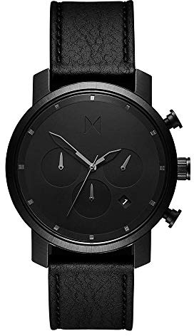 MVMT Herren Chronograph Quarz Armbanduhr mit Lederarmband D-MC02-BLBL