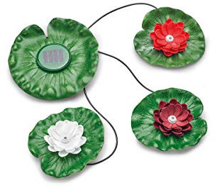 Pontec PondoSolar Lily LED Set 3 - schwimmende Seerosen mit LED-Licht / Teichdekoration
