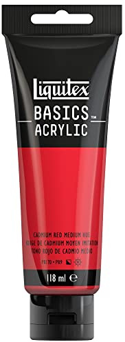 LIQUITEX Basics Acrylic Paint, Cadmium Red Medium Hue, 118 ml Tube