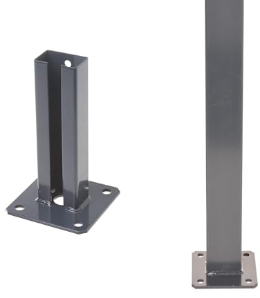 Aqbau® Pfostenträger 60×40 mm Anthrazit – Aufschraubhülse für Doppelstabmattenzaun – verzinkt & pulverbeschichtet – für Zaunpfosten, Sichtschutz, Terrassenzaun